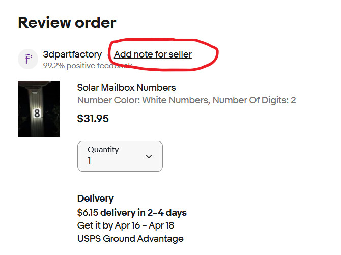 Solar Mailbox Numbers