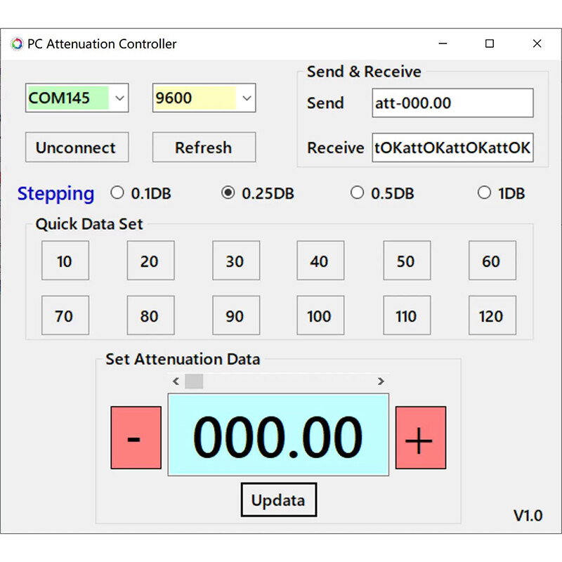 3G 6G 8G Digital Programmable Attenuator 90DB Step 0.25DB TFT Display CNC