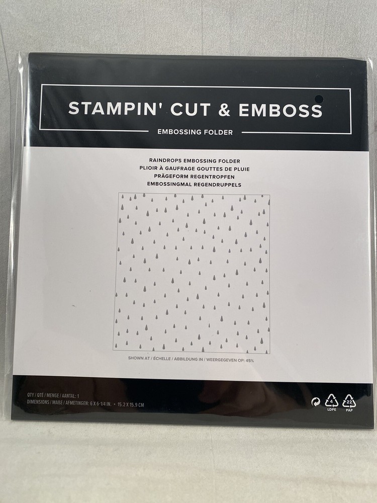 RAINDROPS Embossing Folder Stampin Up New Background A24