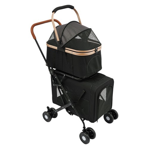 2-Tiers Foldable Small & Medium Dogs Stroller Pet Stroller Dog & Cat Stroller
