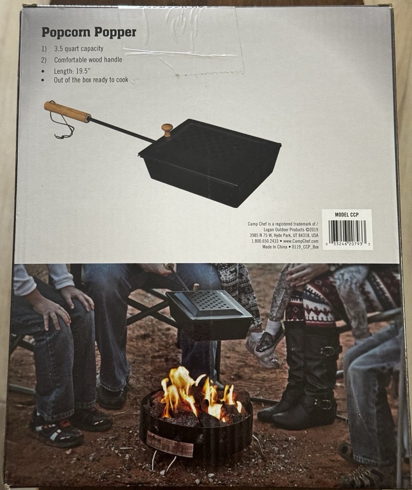 Campsite Popcorn Popper New In Box Camp Chef