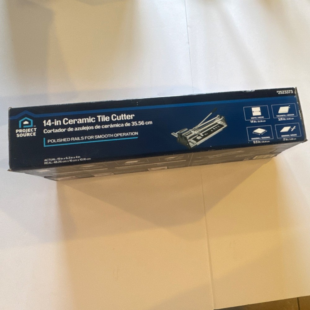 Project Source 14-in Ceramic Tile Cutter Model 67820 Ceramic Blade Metal Blue