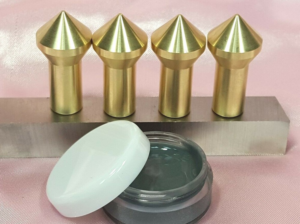 Gunsmith Tools - 4 Brass Muzzle Laps - Rifle Or Pistol Crowning+Lapping Compound