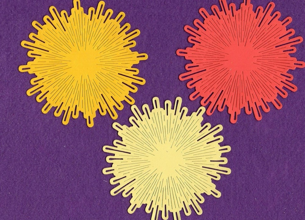 FANCY SUNBURST die cuts scrapbook cards W