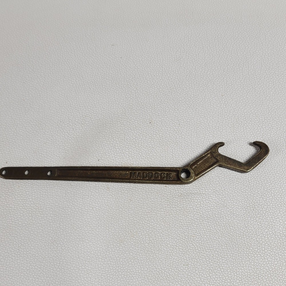 Maddock Brass Spanner Bung Hose Wrench 8.75" Vintage Tool