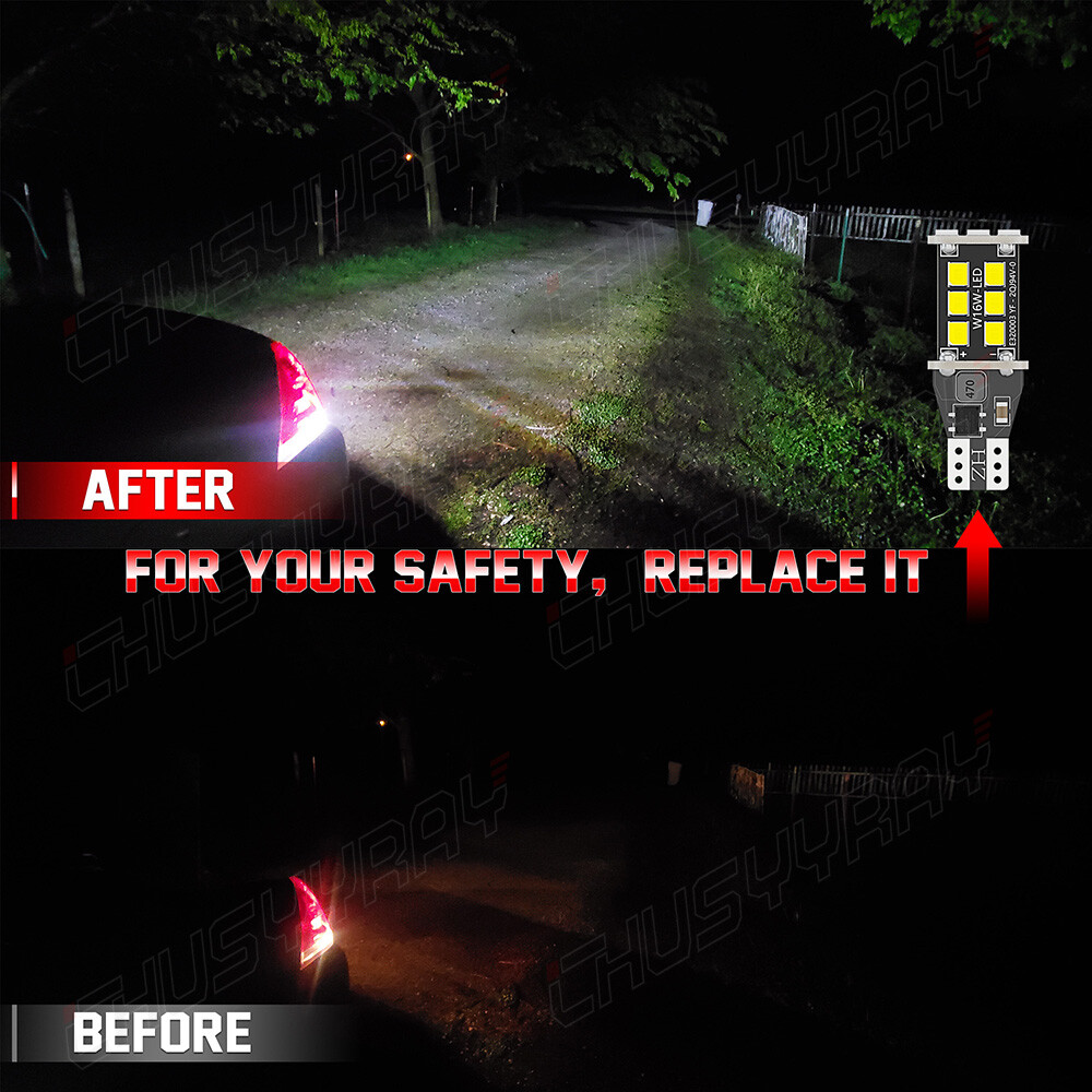 White 921 W16W LED Reverse Backup Light Bulbs for 2003-2011 Honda Element