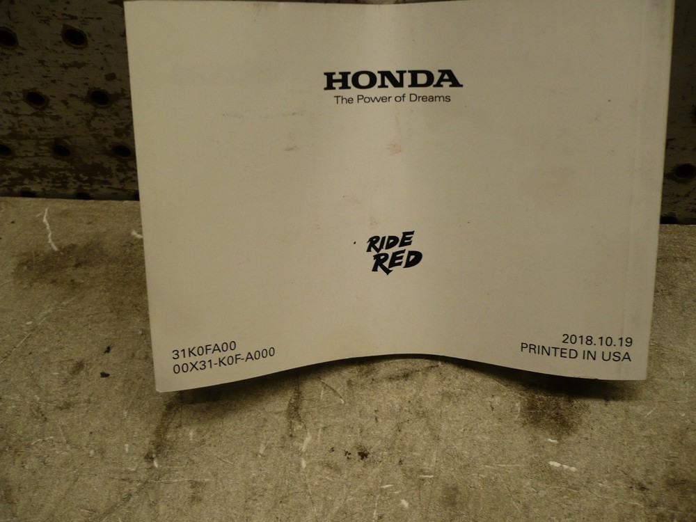 2019 Honda Monkey 125 Owner's Manual
