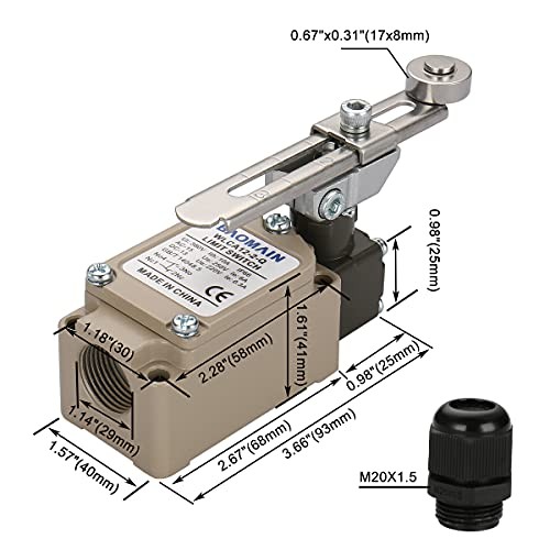 Adjustable Rotary Roller Lever Limit Switch WLCA12-2-Q Momentary 380V 10A