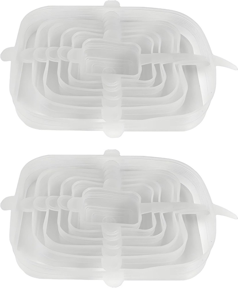 6 Packs Rectangular Silicone Stretch Lids Set of 6 Sizes Reusable Sturdy