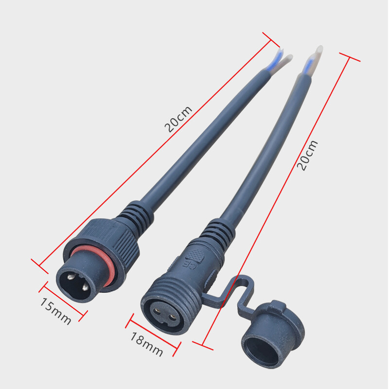 2-8Pins Waterproof Cable Wire Connector W/Cap Electrical Plug Socket Power IP68