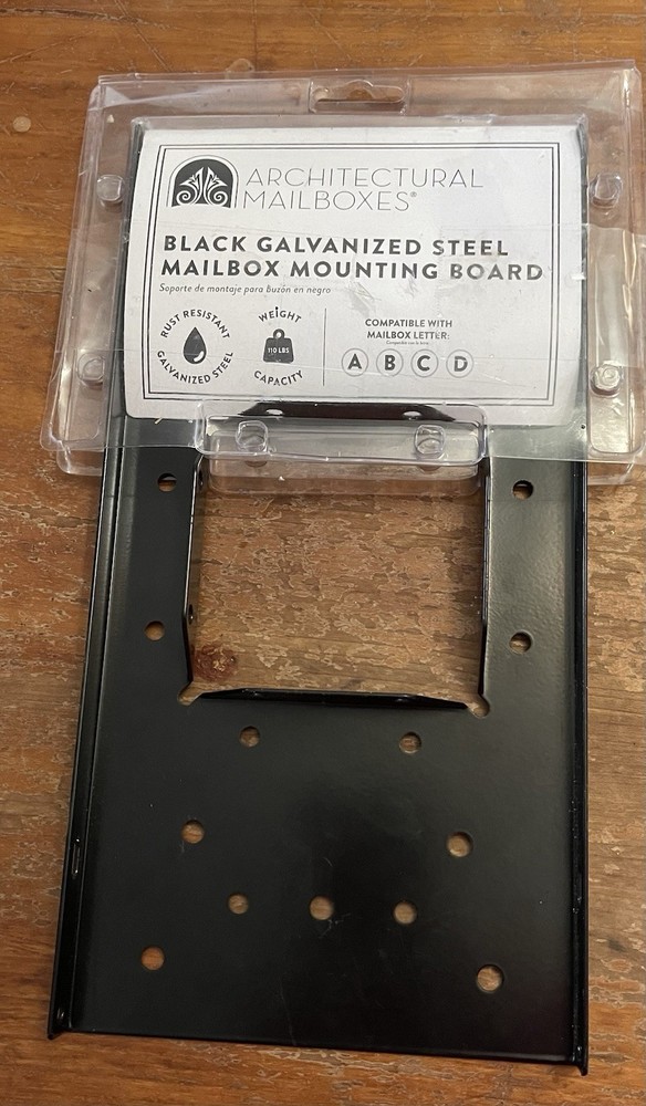 Architectural Mailboxes Black Galvanazed Steel Mailbox Mounting Board