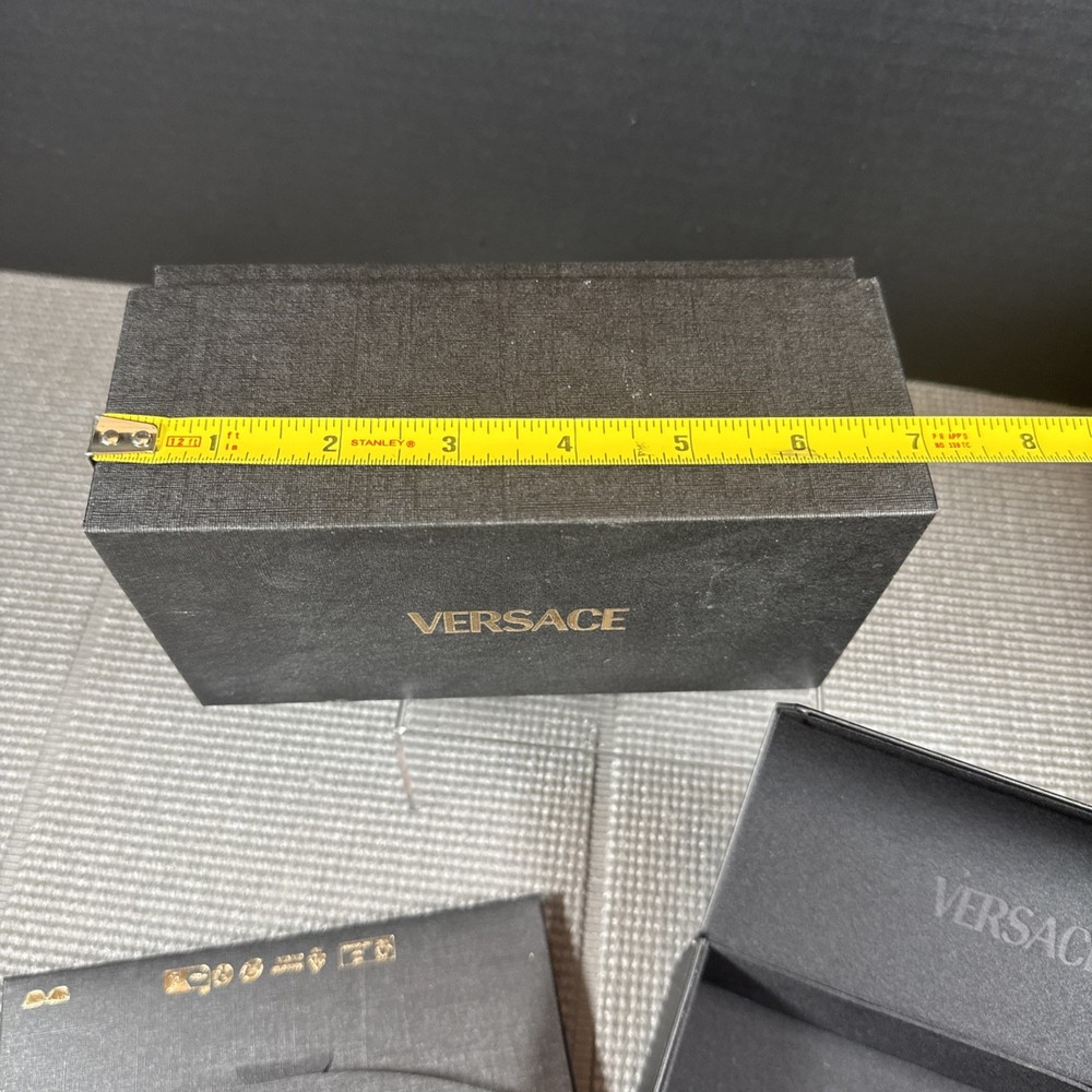 Versace Sunglass Eyeglasses Hard Black Case Set Genuine