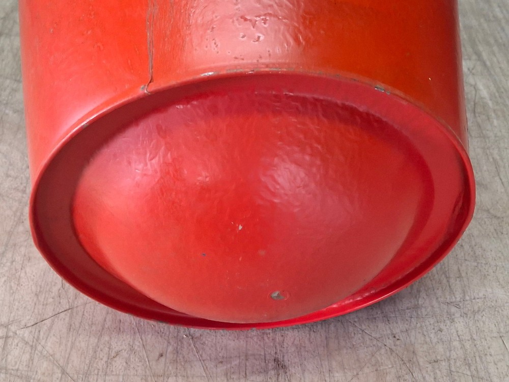 Vintage Wheeling Galvanized Fire Fireman Firefighter Bucket w/ Round Bottom