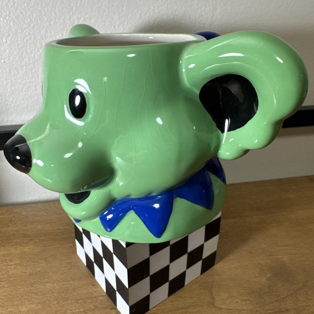 Grateful Dead Dancing Bear Molded Ceramic Mug Green 18oz