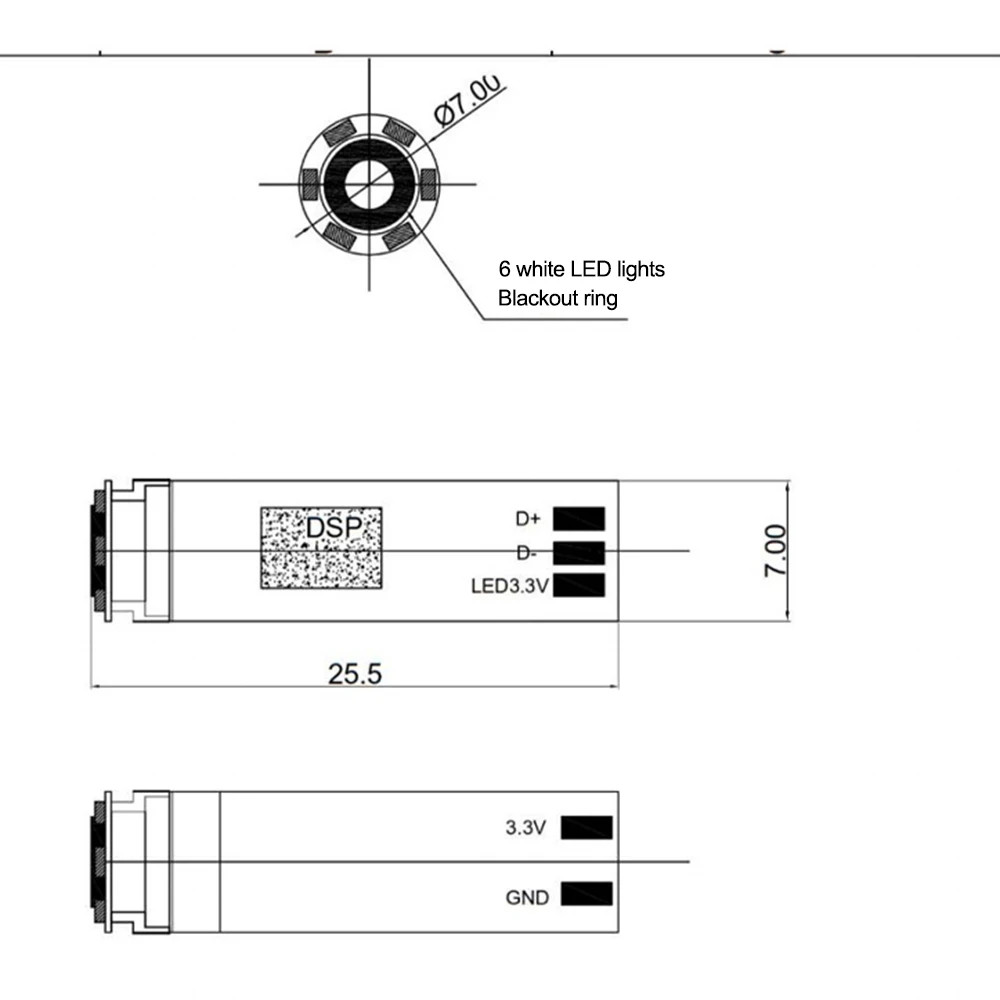 USB Endoscope Camera Borescope Module 2MP Inspection Lens 6 LED for Pipe Repair