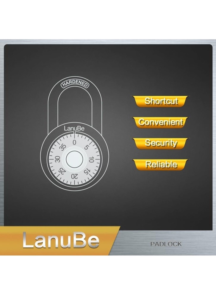 Lock Standard Dial Combination Lock, 2 inch. Wide, with Different Combination...