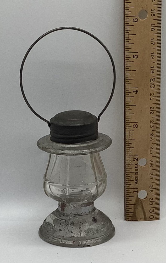 Vintage Glass Railroad Lantern Candy Container