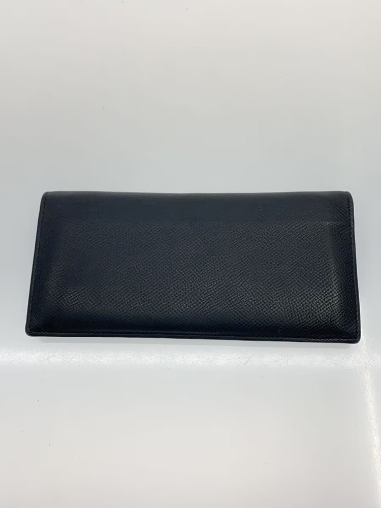 dunhill long wallet leather black plain men's