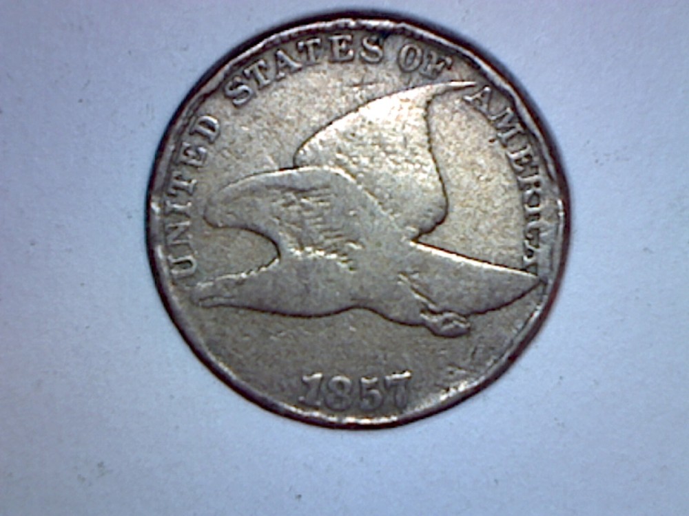 1857 FLYING EAGLE CENT CLASHED DIE