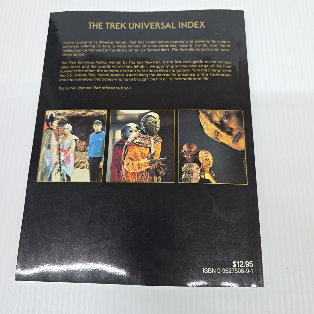 The Trek Universal Index Book Star Trek 1994 Thomas Maxwell Reference Book