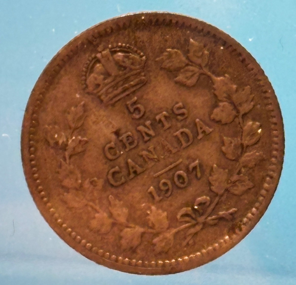 1907 Canada 5 Cents Silver King George V