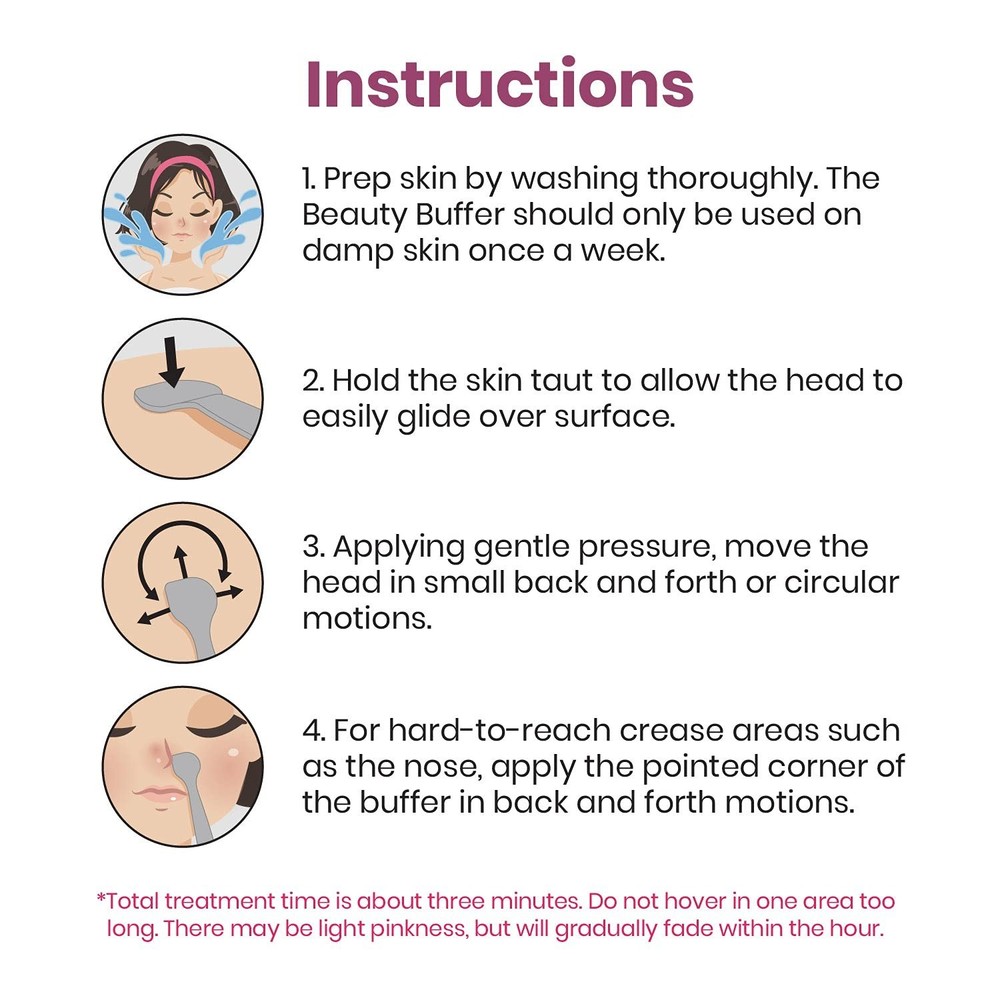 Lindo Beauty Buffer - Microdermabrasion Tool, Diamond Infused, Embedded Silic...