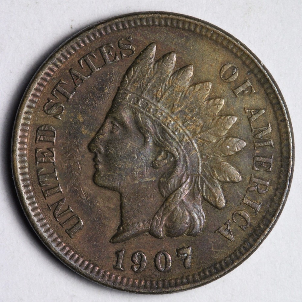 1907 Indian Head Cent Penny AU E248 UD