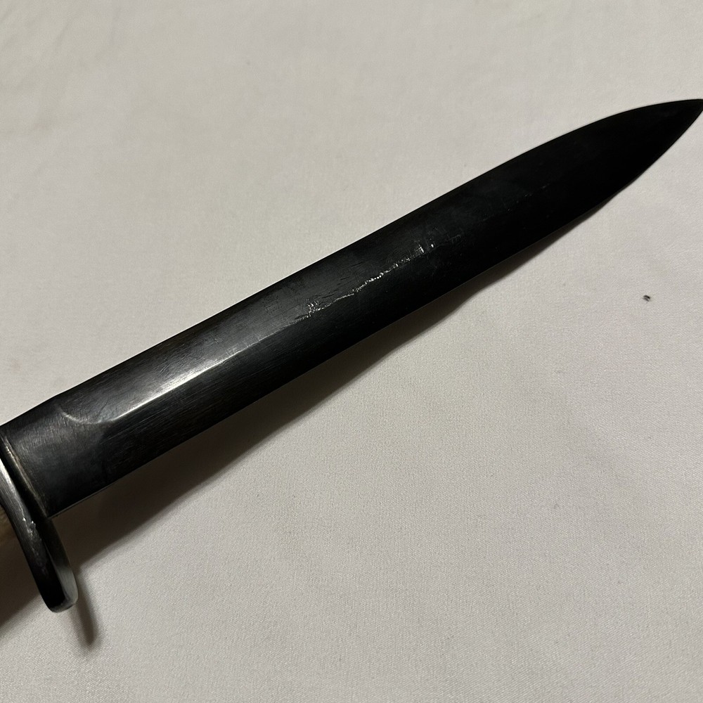 Custom WWII Fighting Knife Black Heavy Sharp Blade Horn