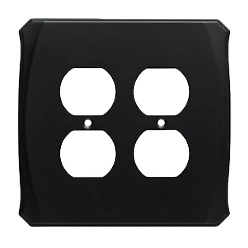 Serene Double Duplex Wall Plate Flat Black