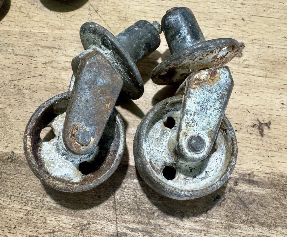 Antique Victorian Cast Iron Caster Wheels Lot
