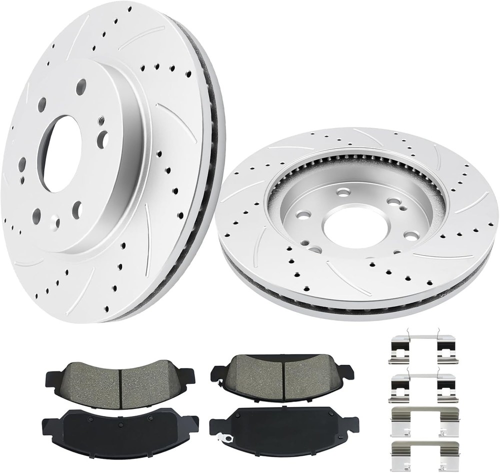 Front Brake Rotors Ceramic Pads for Chevy Silverado 08-13