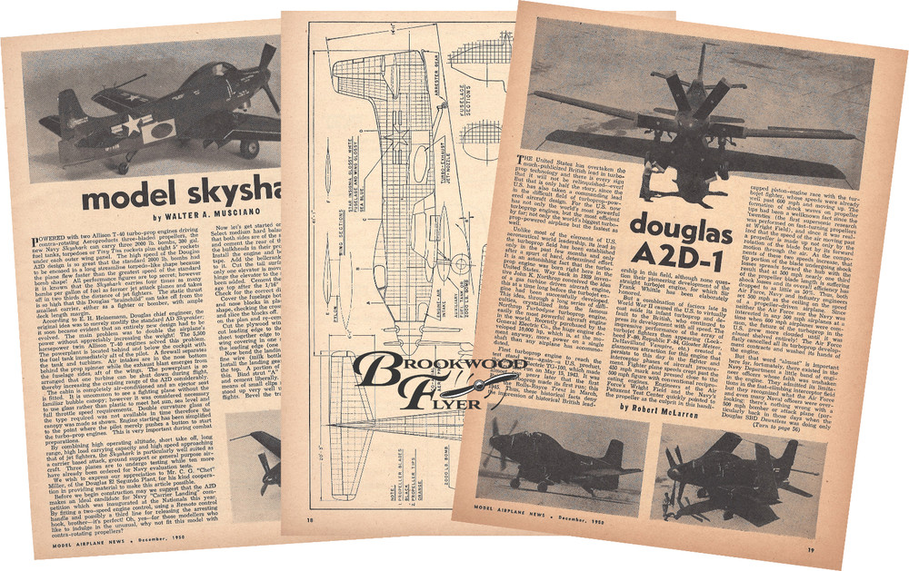 SKYSHARK PLAN & CONSTRUCTION + SCALE ARTICLES for 29" Span UC Model Airplane