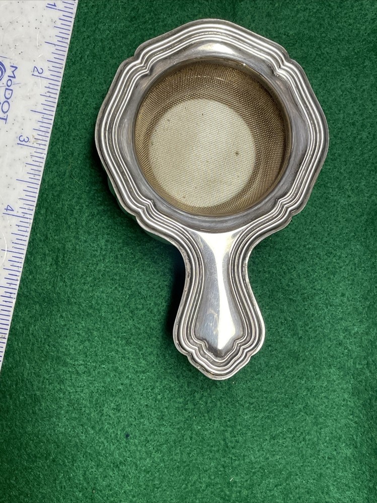 Unusual Vintage Silver Plate Strainer and Base
