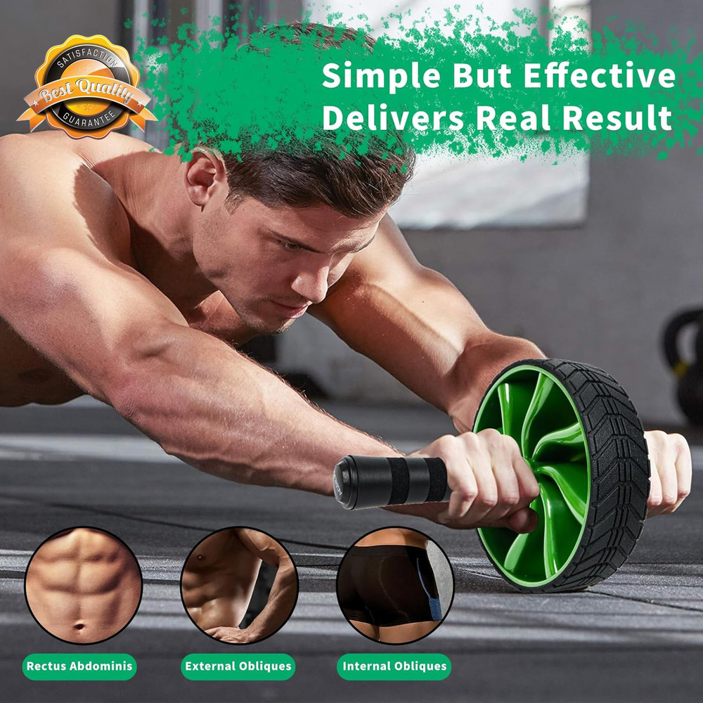Ab Roller Wheel Core Abdominal Strength Training Home Gym Exercise Men