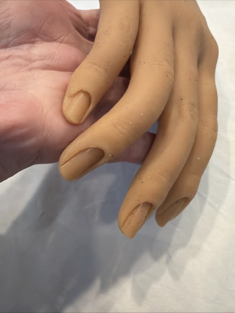 Practice Mannequin Hand Nail Training Hand Adjustable Stand Suction Base Used