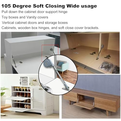 1 Pack 105 Degree Soft Closing Support Rod Hinges,Pull Down Bracket Gray-1pcs