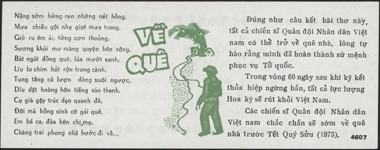 VIETNAM, 1973.. Propaganda Leafet, Cease Fire