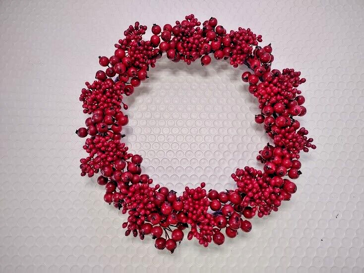 RED beaded candle ring. For a 7.5" pillar candle