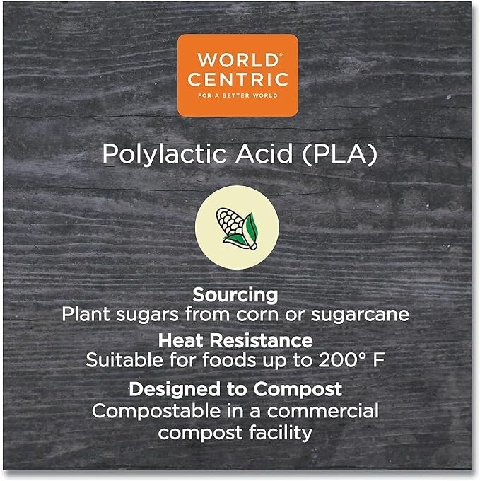 PLA Lids for 8-16 oz World Centric Rectangular Deli Containers | 900/Case