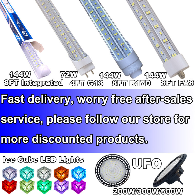 25Pc 8 Foot LED Shop Lights 144w Fixture 8FT T8 8' LED Tube Light Bulbs 6500K