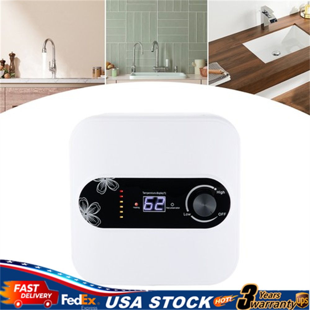 RV 8L 110V Instant Electric Hot Water Heater Shower Compact Mini-Tank Storage