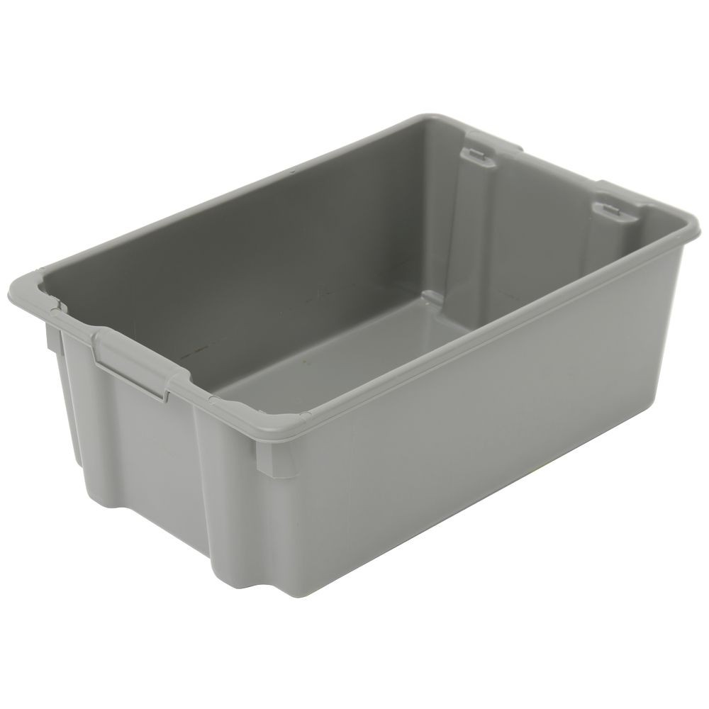 Orbis Grey Stack-n-Nest Plastic Solid Lug - 28"L x 18"D x 10"H