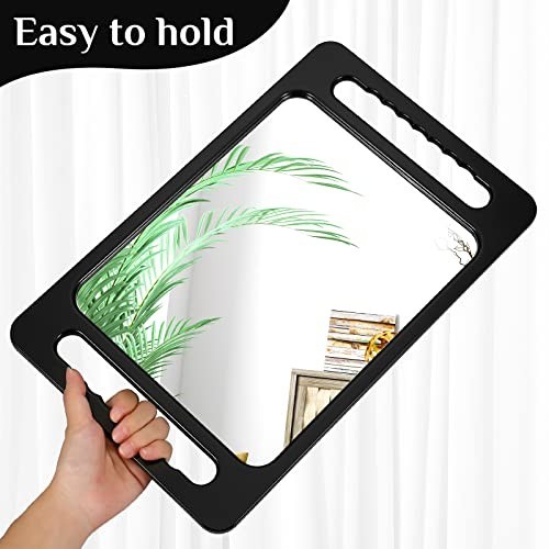 Large Double Handle Hand Mirror - Unbreakable Rectangular Hair Salon Tool, 15.75