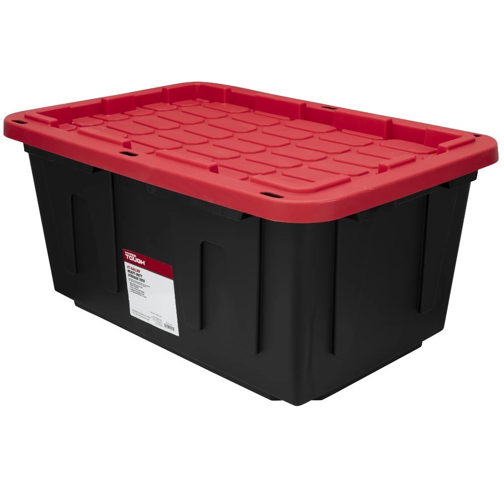 Large Storage Bin with Snap Lid 27 Gallon Heavy Duty Plastic Container 2 Pack