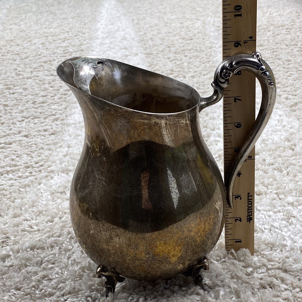 Vintage FB Rogers Silverplate Footed Water Pitcher 9 in