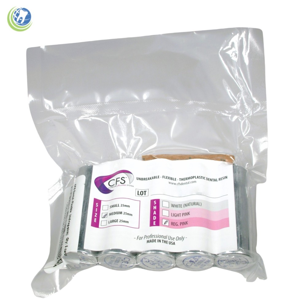 DENTAL THERMOPLASTIC NYLON FLEXIBLE MATERIAL MEDIUM REGULAR PINK LAB PARTIALS