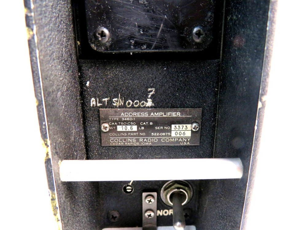 COLLINS 346D-1 Passenger Address Amplifier