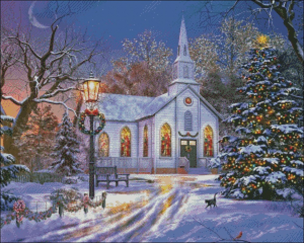 Winters Evening - Chart Counted Cross Stitch Patterns Needlework DIY DMC Color