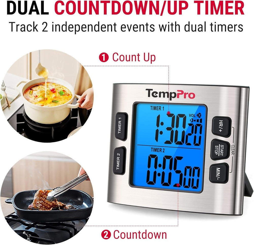 24-Hour Digital Timer with Memory Function - Ideal for Cooking & Studies