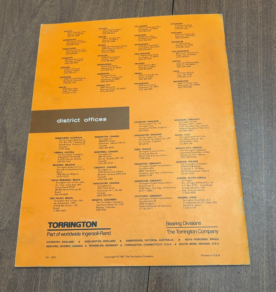 Torrington Drawn Cup and Roller Clutches Catalog RC-10
